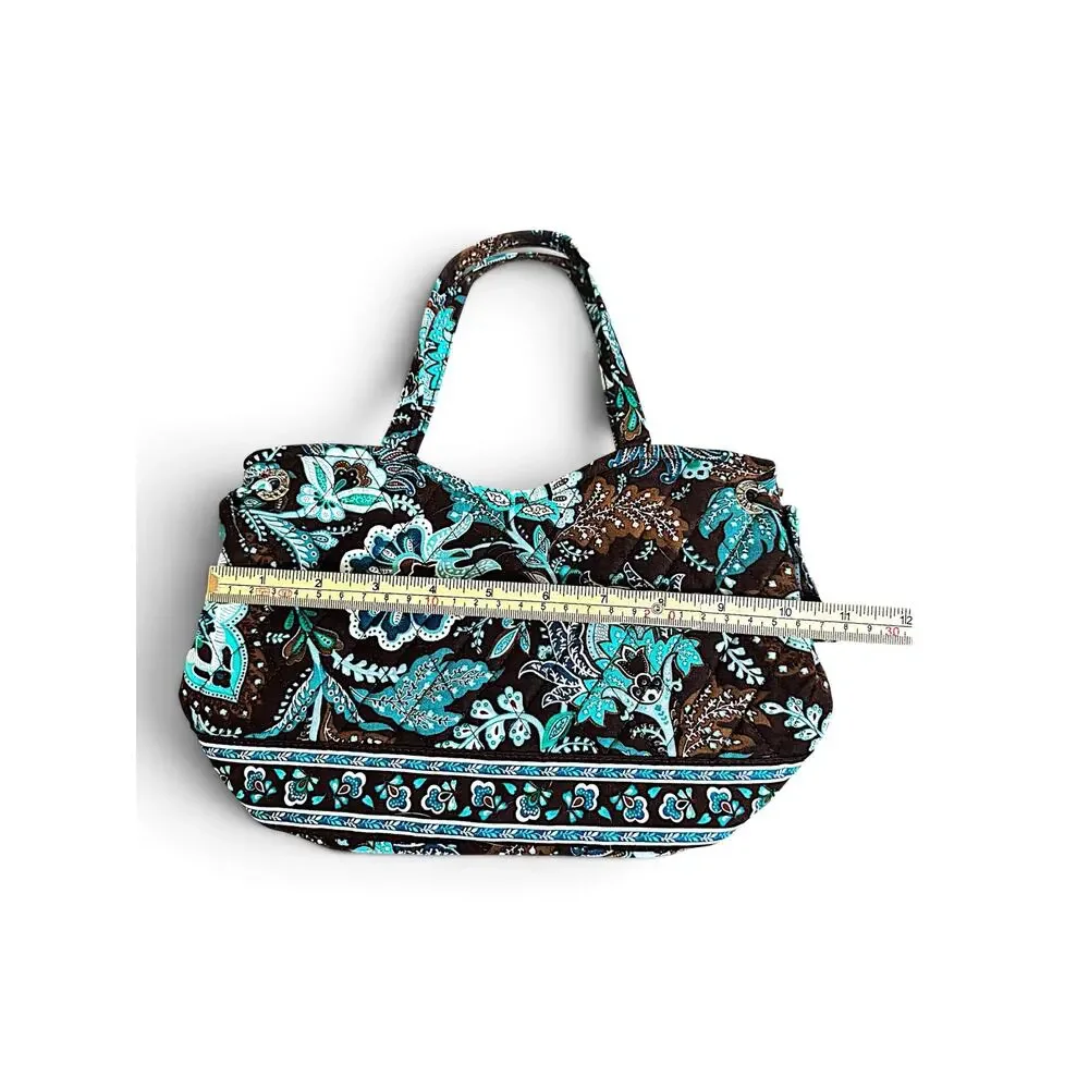 Vintage Vera Bradley Java Blue Quilted Shoulder Bag Tote
